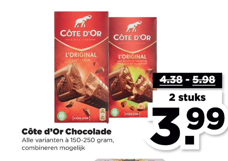 Cote D Or   chocolade folder aanbieding bij  Plus - details