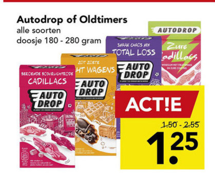 Oldtimers   drop, snoep folder aanbieding bij  Deen - details