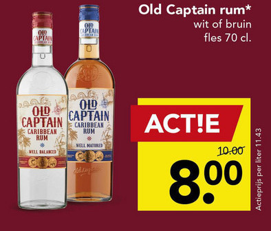 Old Captain   rum folder aanbieding bij  Deen - details