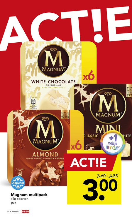 Magnum   ijslollies folder aanbieding bij  Deen - details