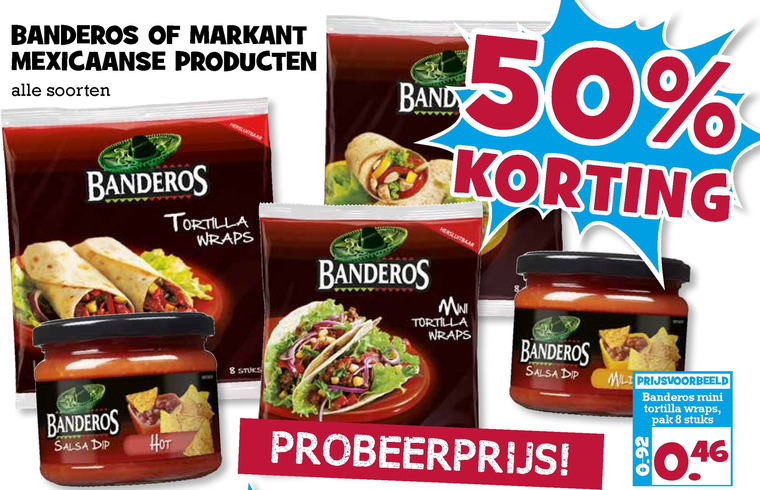 Banderos   maaltijdmix, tortilla folder aanbieding bij  Boons Markt - details