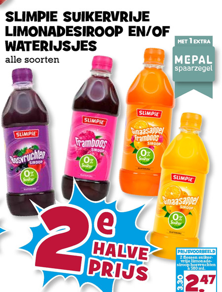 Slimpie   limonadesiroop, waterijs folder aanbieding bij  Boons Markt - details