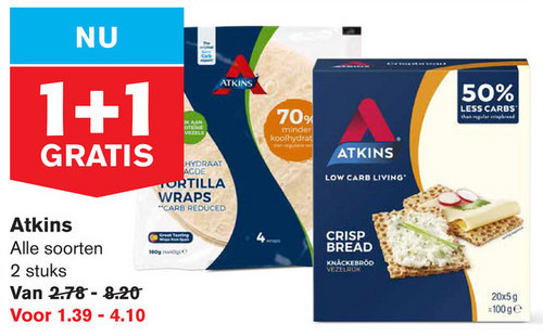 Atkins   afslankmaaltijd folder aanbieding bij  Hoogvliet - details