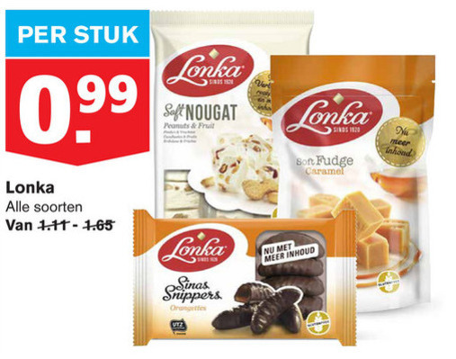 Lonka   noga, fudge folder aanbieding bij  Hoogvliet - details