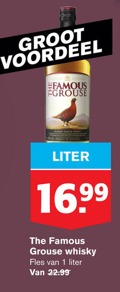 Famous Grouse   whisky folder aanbieding bij  Hoogvliet - details