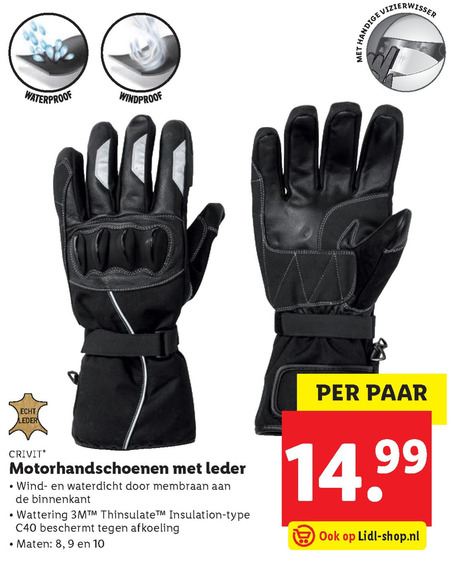 Crivit sports   motorhandschoenen folder aanbieding bij  Lidl - details