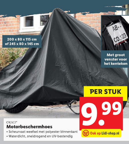 Crivit sports   motorbeschermhoes folder aanbieding bij  Lidl - details