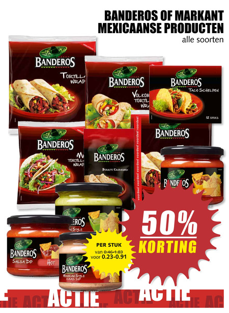 Markant   tortilla, taco folder aanbieding bij  MCD Supermarkt Basis - details