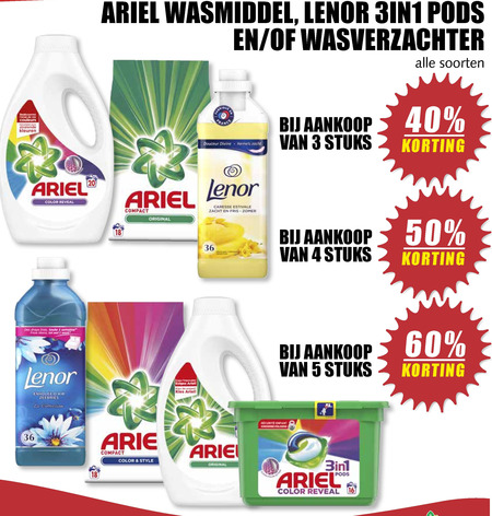 Lenor   wasverzachter, wasmiddel folder aanbieding bij  MCD Supermarkt Basis - details