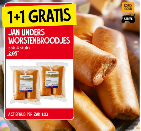 Jan Linders Huismerk   worstenbroodjes folder aanbieding bij  Jan Linders - details