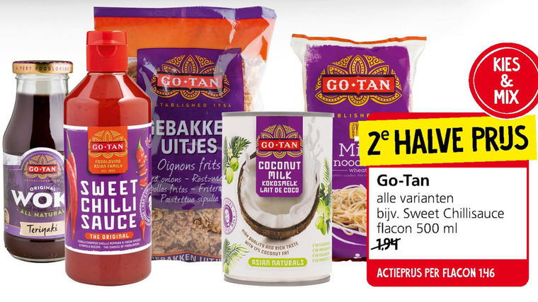 Go-Tan   miehoen, woksaus folder aanbieding bij  Jan Linders - details