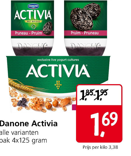 Danone Activia   vruchtenyoghurt folder aanbieding bij  Jan Linders - details