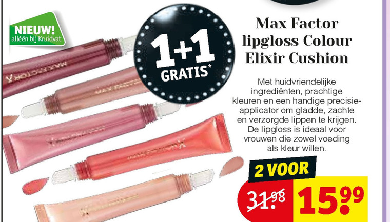 Max Factor   lipgloss folder aanbieding bij  Kruidvat - details