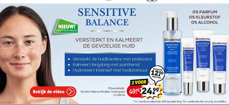 Biodermal   gezichtsreiniging folder aanbieding bij  Kruidvat - details