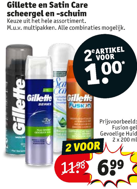 Gillette Satin Care   scheerschuim, scheergel folder aanbieding bij  Kruidvat - details