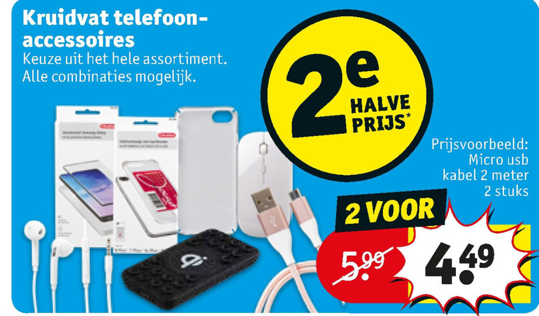 Kruidvat Huismerk   oplaadbare accu, USB kabel folder aanbieding bij  Kruidvat - details