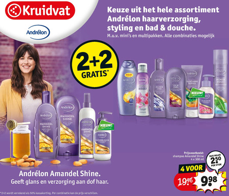 Andrelon   cremespoeling, hairspray folder aanbieding bij  Kruidvat - details