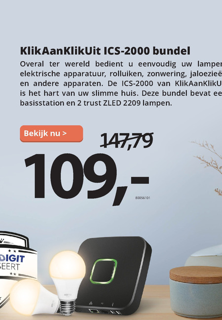 KlikAan-KlikUit   schakelmateriaal met afstandsbediening folder aanbieding bij  Paradigit - details