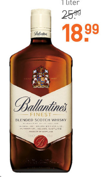 Ballantines   whisky folder aanbieding bij  Gall & Gall - details