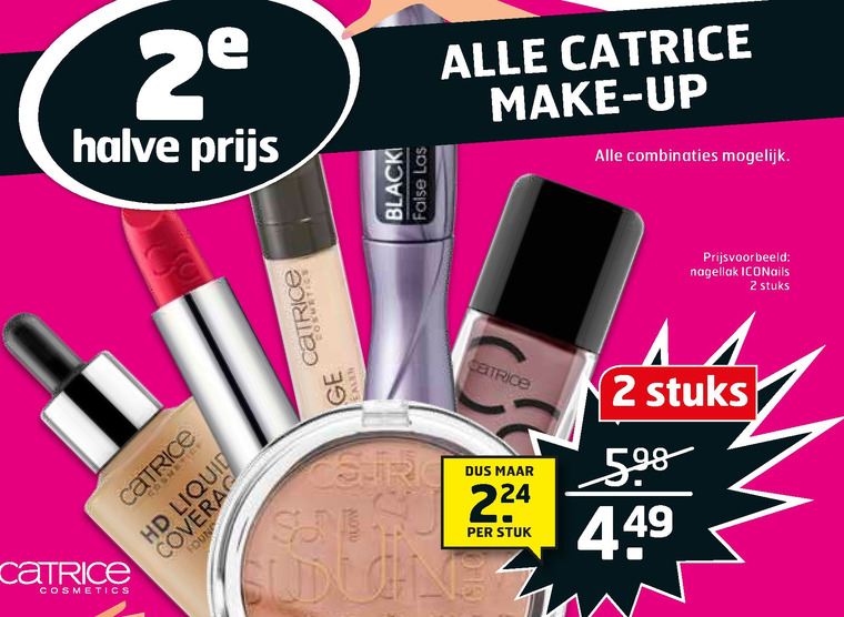 Catrice   nagellak, mascara folder aanbieding bij  Trekpleister - details