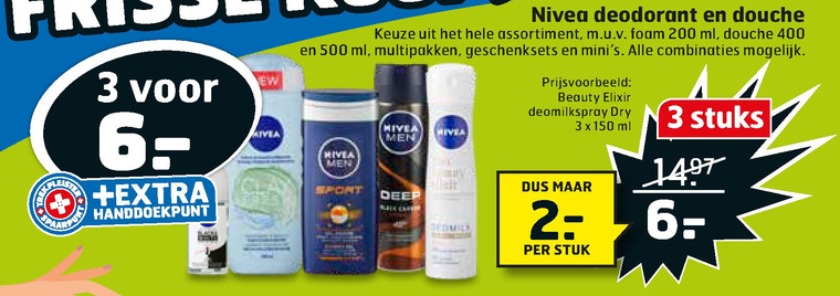 Nivea   deodorant, douchegel folder aanbieding bij  Trekpleister - details