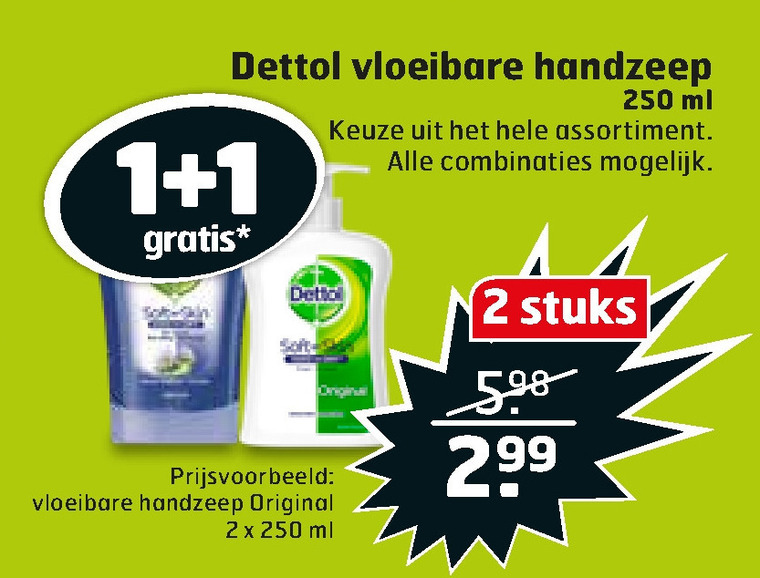 Dettol   handzeep folder aanbieding bij  Trekpleister - details