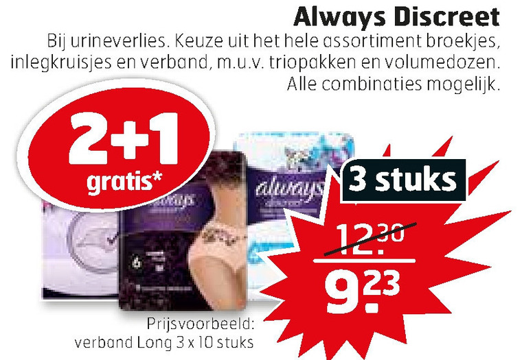 Always   incontinentieverband folder aanbieding bij  Trekpleister - details