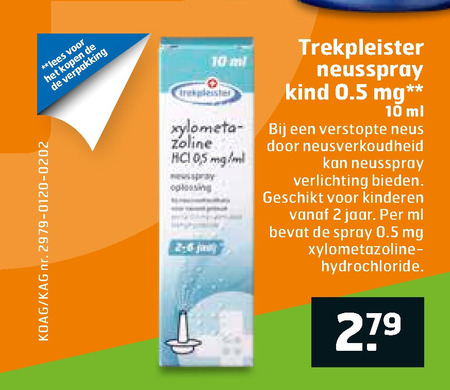 Trekpleister Huismerk   neusspray folder aanbieding bij  Trekpleister - details