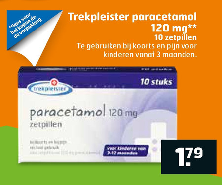 Trekpleister Huismerk   paracetamol folder aanbieding bij  Trekpleister - details