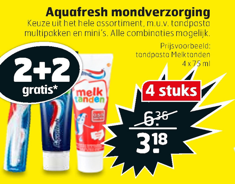 Aquafresh   tandpasta, tandenborstel folder aanbieding bij  Trekpleister - details