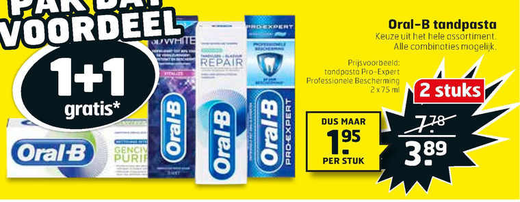 Oral-B   tandpasta folder aanbieding bij  Trekpleister - details