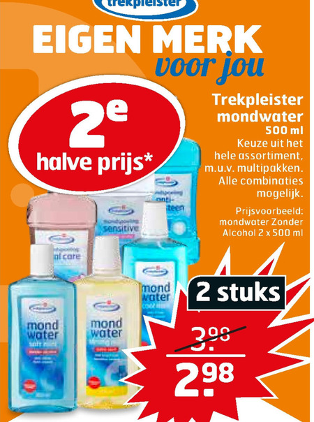 Trekpleister Huismerk   mondwater folder aanbieding bij  Trekpleister - details