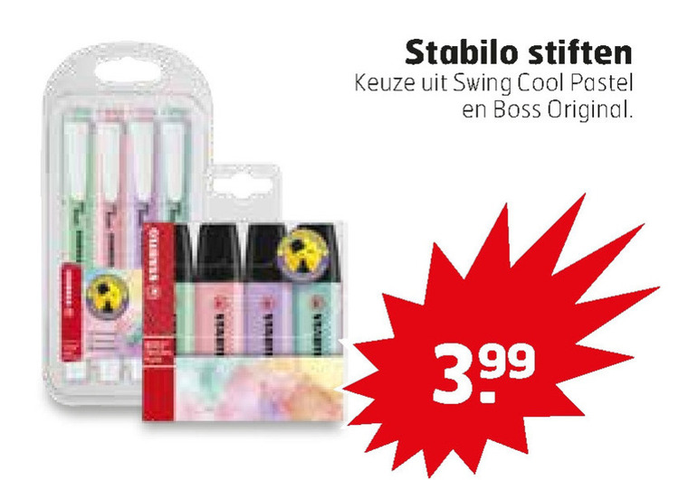 Stabilo   markeerstift, viltstiften folder aanbieding bij  Trekpleister - details