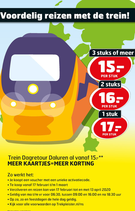 NS   treinkaartje folder aanbieding bij  Trekpleister - details