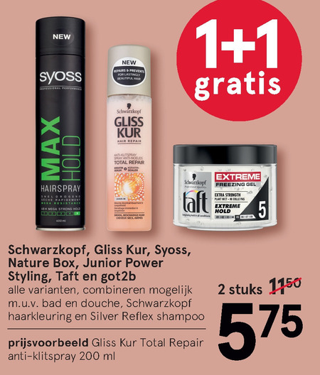 Syoss   haargel, conditioner folder aanbieding bij  Etos - details