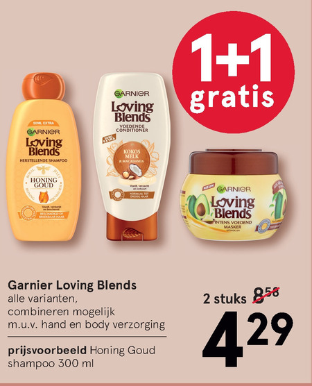 Garnier Loving Blends   shampoo, conditioner folder aanbieding bij  Etos - details