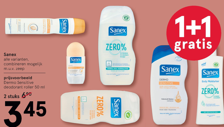 Sanex   deodorant, douchegel folder aanbieding bij  Etos - details