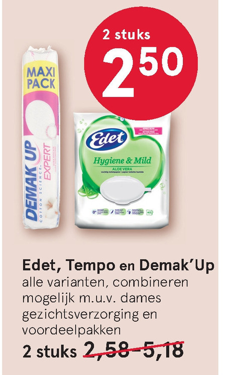 Demak up   wattenschijfjes, tissue folder aanbieding bij  Etos - details