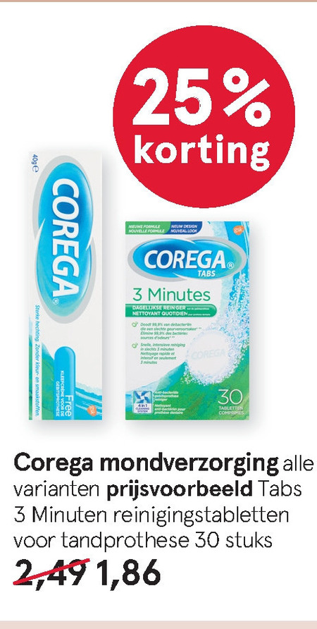 Corega   kunstgebit verzorging folder aanbieding bij  Etos - details