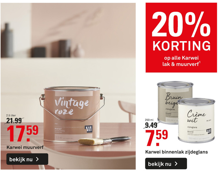 Karwei Huismerk   lak, muurverf folder aanbieding bij  Karwei - details