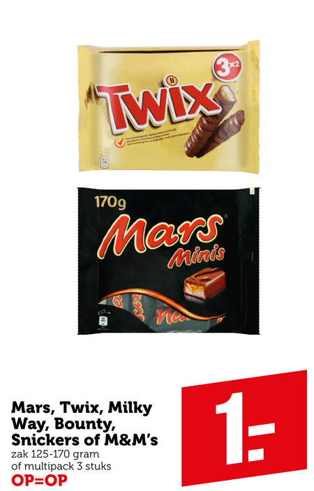 Mars   chocoladereep, mini chocoladerepen folder aanbieding bij  Coop - details