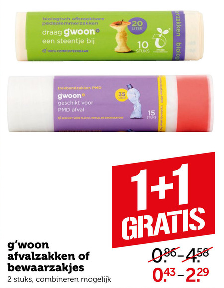 Gwoon   afvalzak folder aanbieding bij  Coop - details