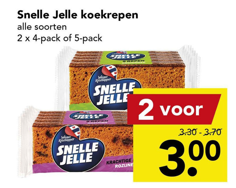 Snelle Jelle   ontbijtkoekreep folder aanbieding bij  Deen - details