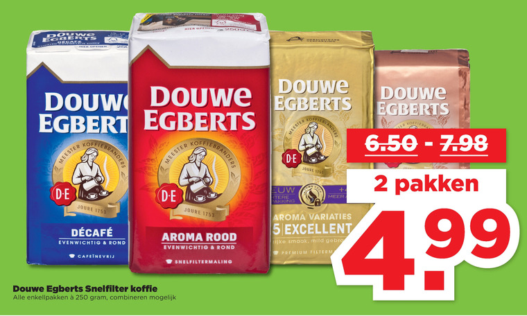 Douwe Egberts   koffie folder aanbieding bij  Plus - details