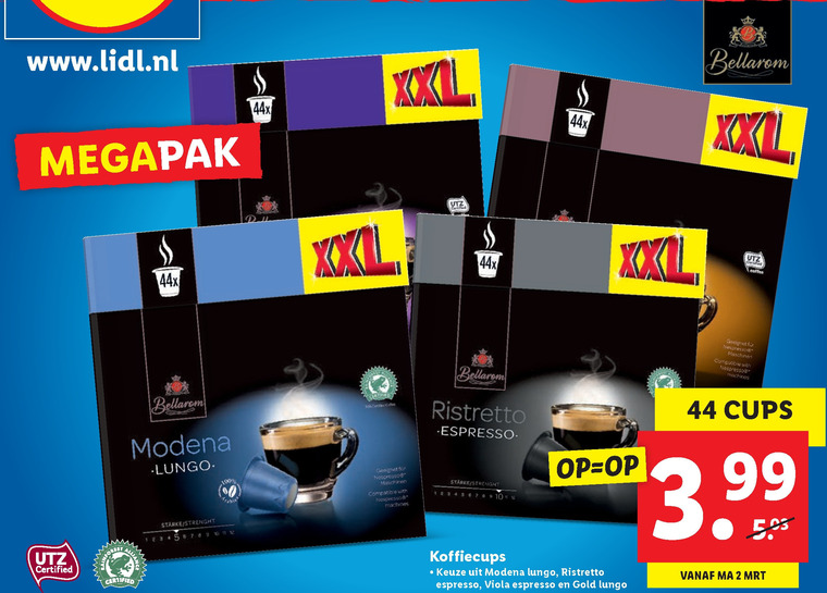 Bellarom   koffiecups folder aanbieding bij  Lidl - details