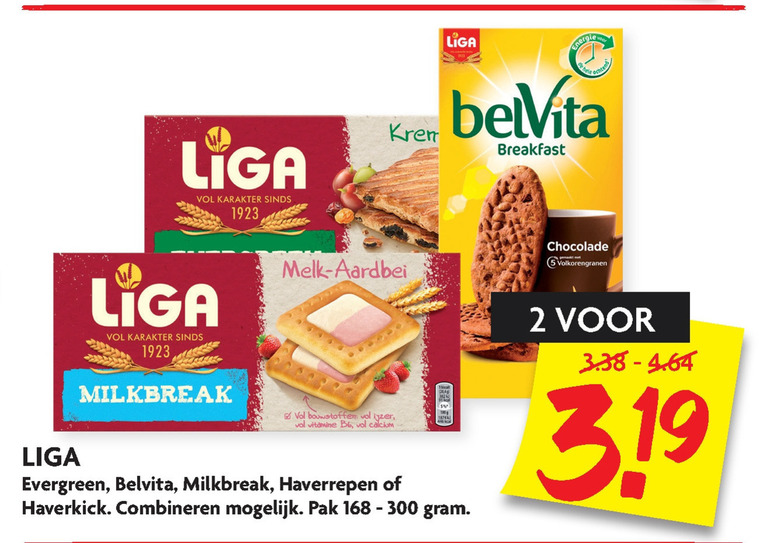 Liga   fruitbiscuit, melkbiscuit folder aanbieding bij  Dekamarkt - details