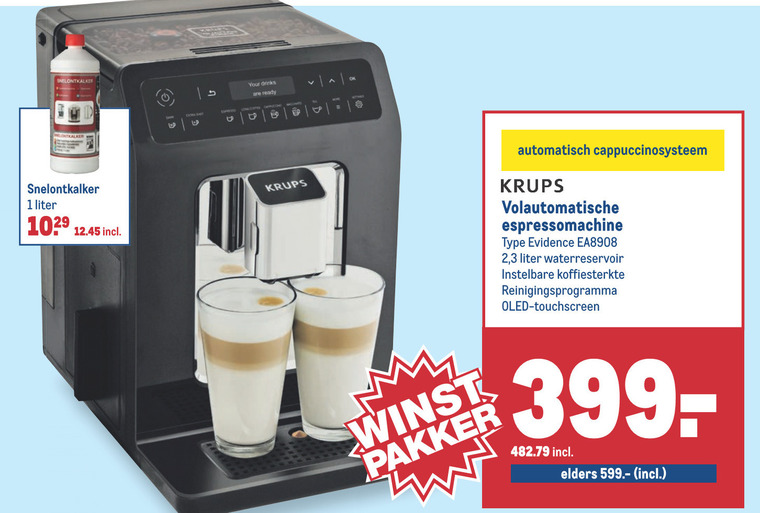 Krups   espressoapparaat folder aanbieding bij  Makro - details