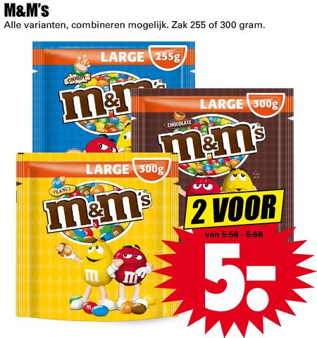 M en Ms   chocoladepindas, chocolade folder aanbieding bij  Dirk - details