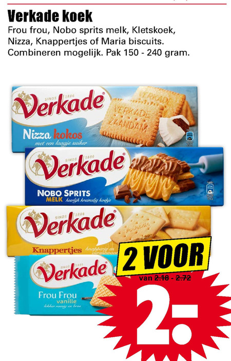 Verkade   biscuits folder aanbieding bij  Dirk - details