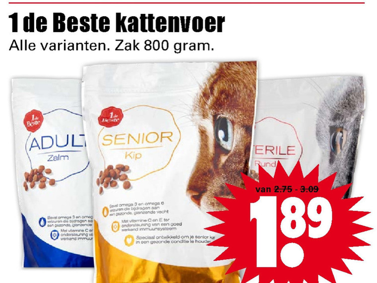 1 De Beste   kattenvoer folder aanbieding bij  Dirk - details